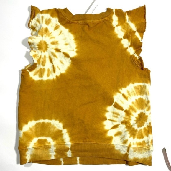 New T La Flutter Sleeve Sweatshirt Top Tie Dye Gold - Picture 2 of 6